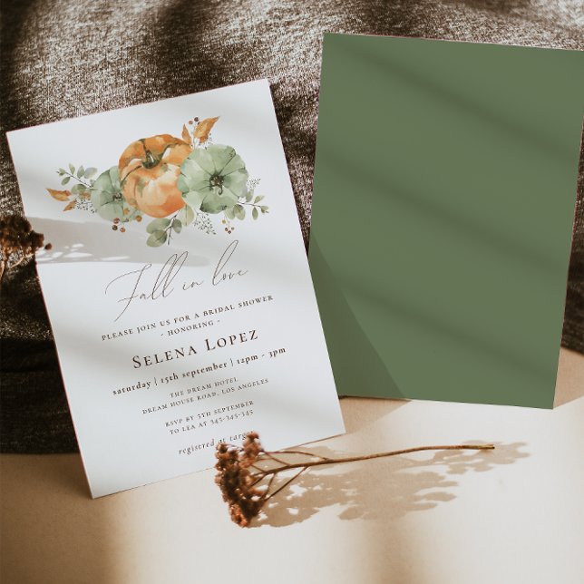 Invitation Tomber dans l'amour Citrouille Fête des mariées fl (Créateur téléchargé)
