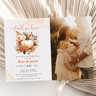 Invitation Tomber dans l'amour Fleur sauvage Baby shower Moti