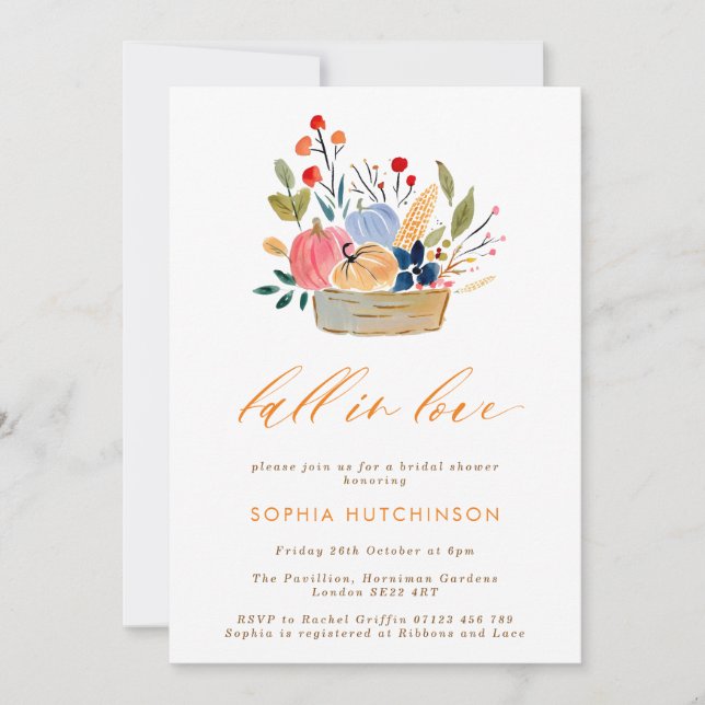 Invitation Tomber dans l'amour Fleurs et Fête des mariées Cit (Devant)
