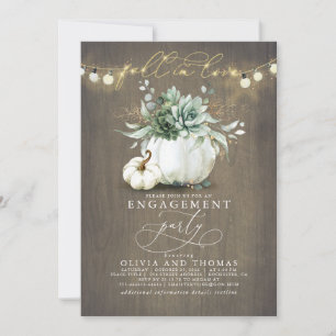 Invitation Tomber dans l'amour Succultes Citrouille Engagemen