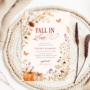 Invitation Tombez Amoureux Arc Citrouille Floral Shower de Ma