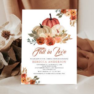 Invitation Tombez amoureux de la douche de mariée Citrouille 