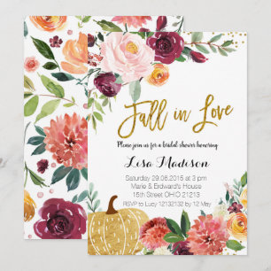 Invitation Tombez amoureux de la Marsala citrouill