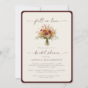 Invitation Tombez amoureux Fête de douches de mariée Fleur sa