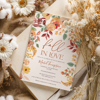 Invitation Tombez Amoureux Floral Rustique Fête de Mariage