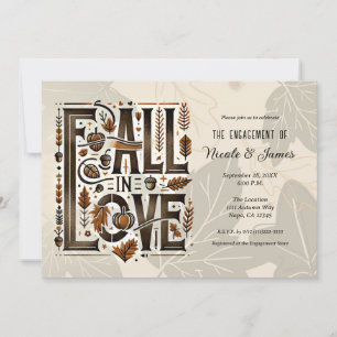 Invitation TOMBEZ AMOUREUX Retro Rêve d'Automne Fête de Fianç