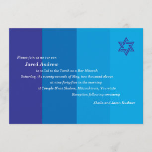 Invitation Tonal Blue Bar Mitzvah