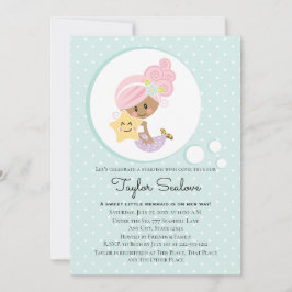 Invitation Tonalité Baby shower foncé de sirène