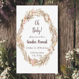 Invitation Tonalité neutre Boho Pampas Genre Reveillez Invita