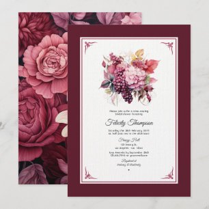Invitation Tonalités de vin floral vin dégustation de mariage