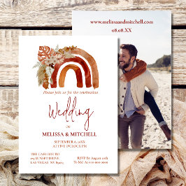 Invitation Tone Terre Boho Arc-en-ciel Mariage tropical Photo