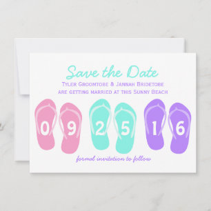Invitation Tongs de plage Flip Flop Enregistrez la date