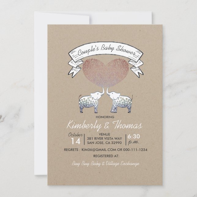 Invitation Tonnes d'amour Neutre Baby shower du couple (Devant)