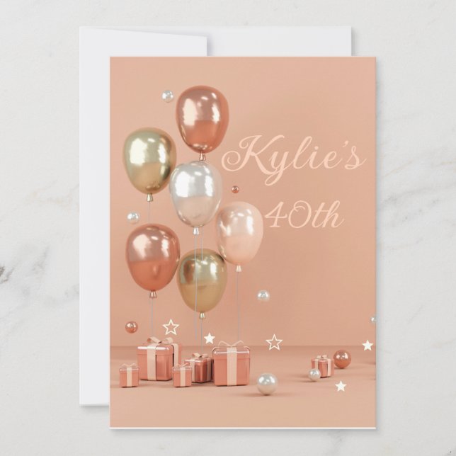 Invitation Tons des ballons roses 40e (Devant)