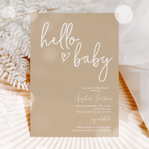Invitation Tons muets minimaliste Baby shower moderne Boho