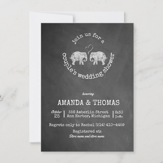 Invitation Tons of Love Chalkboard Le Wedding shower de Coupl (Devant)
