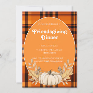 Invitation tons plaid teracotta Friendsgiving