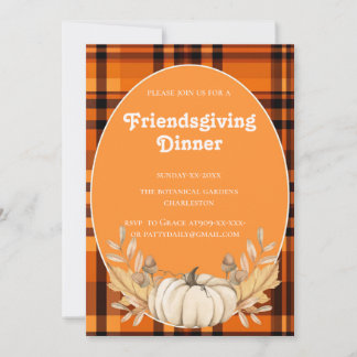 Invitation tons plaid teracotta Friendsgiving