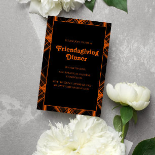 Invitation tons plaid teracotta Friendsgiving