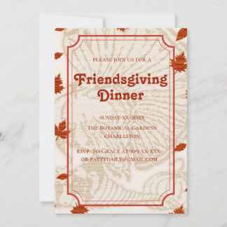 Invitation tons teracotta botaniques Friendsgiving