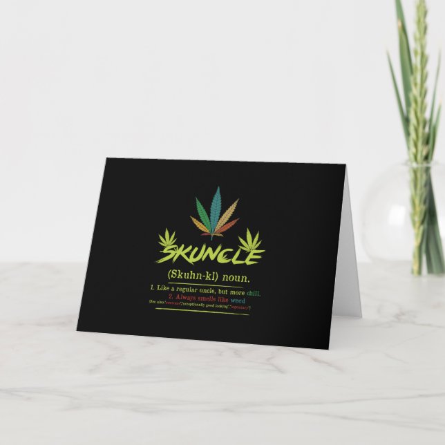 Invitation Tonton Chanvre Définition Fumeur de Weed Drôle Sto (Devant)