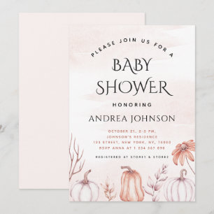 Invitation Tonton chaud Citrouille Automne Baby shower d'auto