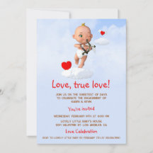 Toon Baby Cupid Flying with a Bow and Flrow