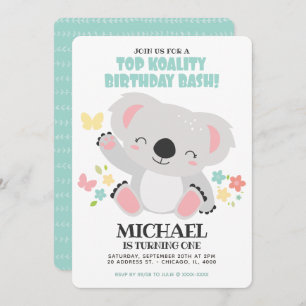Invitation Top Koality Baby Koala Anniversaire