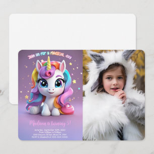 Invitation Top Rainbow Unicorn Anniversaire