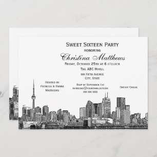 Invitation Toronto Etch do-it-yourself BG Couleur Sweet 16 Wh