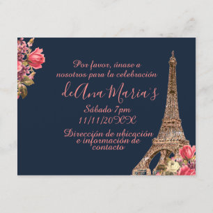 Invitation Torre Eiffel lamentable de la Quinceanera