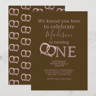 Invitation Torsade de Bretzel Salé 1er Anniversaire