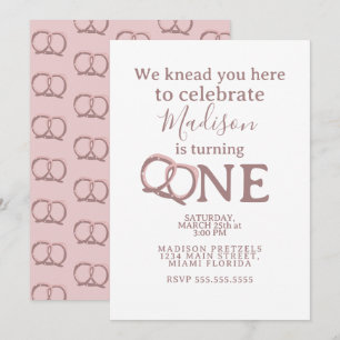 Invitation Torsade de bretzel salé 1er anniversaire