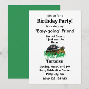 Invitation Tortoise Animal Animaux Animaux Animaux Relax Ami