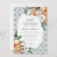 Toscane Carrelage Côte Italienne Baby shower Invit