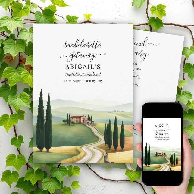 Invitation Toscane Italie destination week-end bachelorette (Créateur téléchargé)