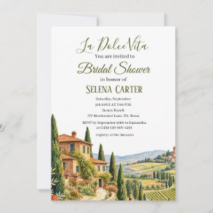 Invitation Toscane Italie Lavis à l'aquarelle pour enterremen