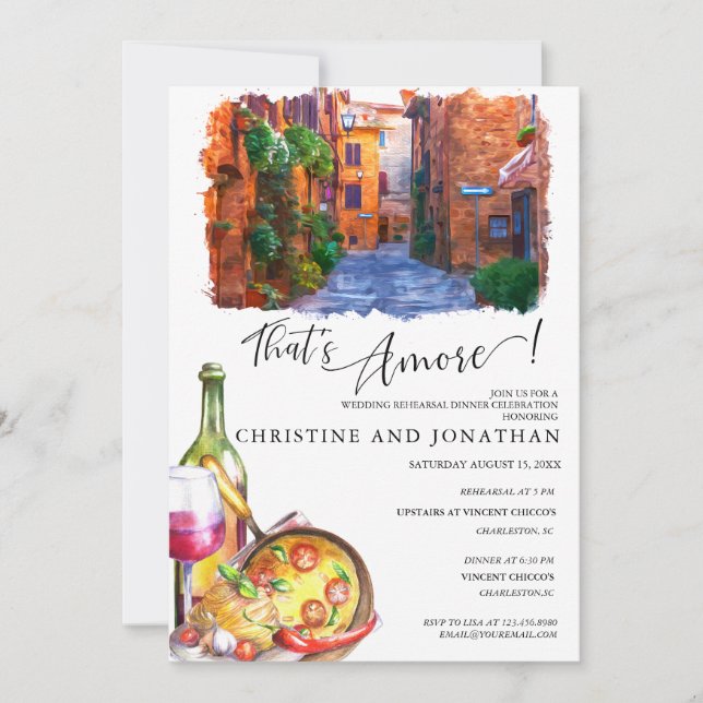 Invitation Toscane Italie | Nourriture italienne | Dîner de r (Devant)
