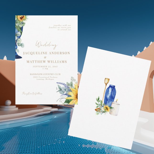 Invitation Toscane Toscane Tournesol Pas de parents Mariage I (Créateur téléchargé)