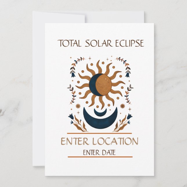 Invitation Total des éclipses solaires personnalisées (Devant)