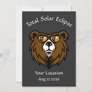 Invitation Total Éclipse Solaire Éclipse Ours Personnalisé