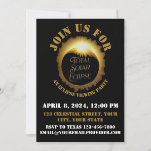 Invitation Total Solaire Eclipse 2024 Viewing Party