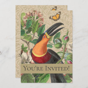 Invitation Toucan Jungle Tropical Bird Belle antique