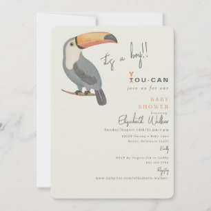 Invitation Toucan Rejoignez-Nous C'est une Fête de Naissance