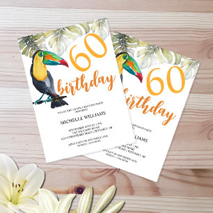 Invitation Toucan Tropical Party Aquarelle Artistique