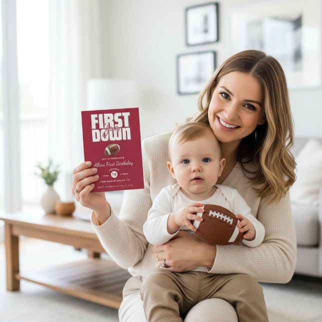 Invitation Touchdown First Birthday Football Invite (Créateur téléchargé)