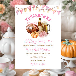 Invitation Touchdown Petits Pieds Football Couple Baby Shower