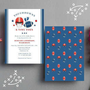 Invitation Touchdowns et minuscules orteils, baby shower de f