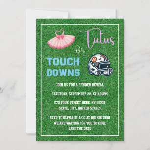 Invitation Touchdowns ou Tutus Genre Reveal