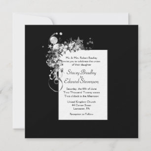 Invitation Touche nautique noire et blanche d'élégance